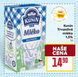 Billa Kunín Trvanlivé mléko 1,5% nabídka