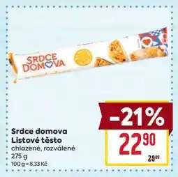 Billa Srdce domova Listové těsto nabídka