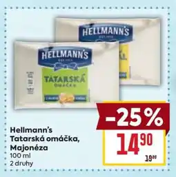 Billa HELLMANN'S Tatarská omáčka, majonéza nabídka