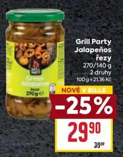 Billa Grill Party Jalapeños řezy nabídka