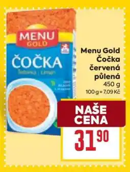 Menu Gold Čočka červená půlená