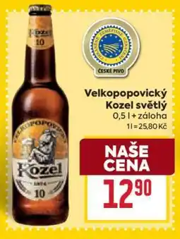 Billa Velkopopovický Kozel světlý nabídka