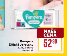Billa Pampers Dětské ubrousky nabídka