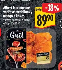 Albert Albert Marinované vepřové medailonky mango a kokos nabídka