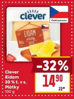 Billa Clever Eidam 30 % t. v s. Plátky nabídka