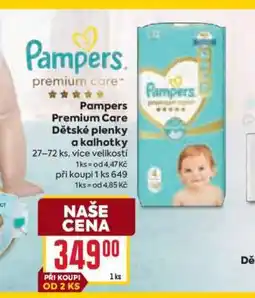Billa Pampers Premium Care Dětské plenky a kalhotky nabídka