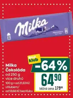 Billa Milka Čokoláda nabídka