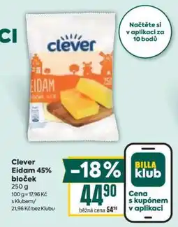 Billa Clever Eidam 45% bloček nabídka