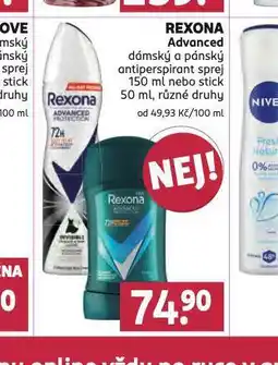 Rossmann Rexona advanced antiperspirant nabídka