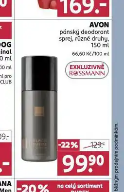 Rossmann Avon pánský deodorant nabídka