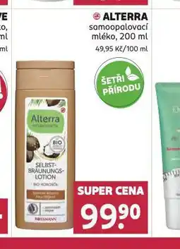 Rossmann Alterra samoopalovací mléko nabídka