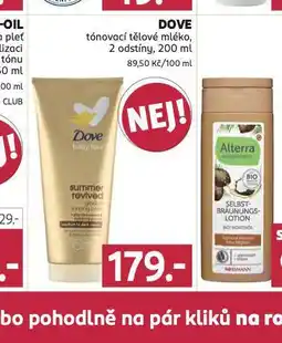 Rossmann Dove tónovací tělové mléko nabídka