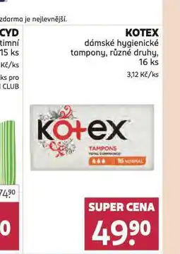Rossmann Kotex tampony nabídka