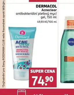 Rossmann Dermacol acneclear antibakteriální pleťový mycí gel nabídka