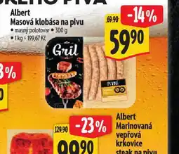 Albert Masová klobása na pivu nabídka