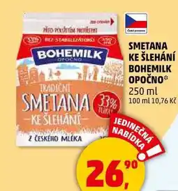 SMETANA KE ŠLEHÁNÍ BOHEMILK OPOČNO, 250 ml