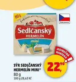 Penny Market SÝR SEDLČANSKÝ HERMELÍN MINI, 80 g nabídka