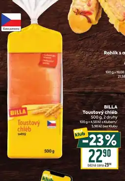 Billa BILLA Toustový chléb nabídka