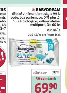 Rossmann Babydream dětské vlhčené ubrousky nabídka