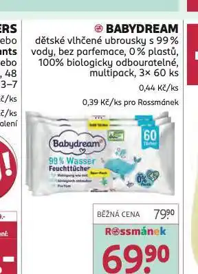 Rossmann Babydream dětské vlhčené ubrousky nabídka