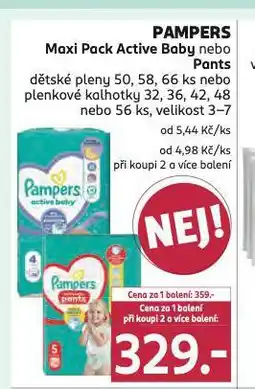 Rossmann Pampers dětské plenky nabídka