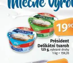 Coop Président delikátní tvaroh nabídka