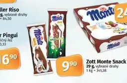 Coop Zott monte snack nabídka
