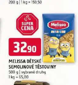 Terno Melissa dětské těstoviny nabídka