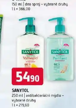 Terno Sanytol antibakteriální mýdlo nabídka