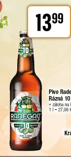 TEMPO Pivo Radegast Rázná 10 nabídka