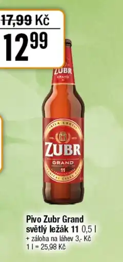 TEMPO Pivo Zubr Grand světlý ležák 11 nabídka