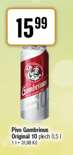 TEMPO Pivo Gambrinus Originál 10 nabídka