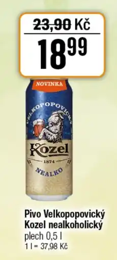 TEMPO Pivo Velkopopovický Kozel nealkoholický nabídka