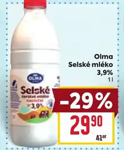 Billa OLMA Selské mléko 3.9% nabídka
