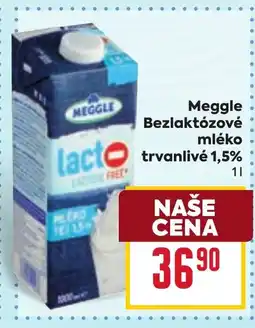 Billa MEGGLE Bezlaktózové mléko trvanlivé 1,5% nabídka