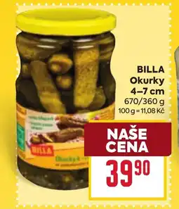 Billa BILLA Okurky 4-7 cm nabídka
