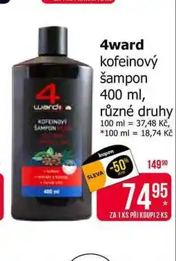 Teta 4ward kofeinový šampon 400 ml, různé druhy nabídka