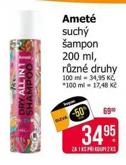 Teta Ameté suchý šampon 200 ml, různé druhy nabídka