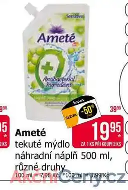 Teta Ameté tekuté mýdlo náhradní náplň 500 ml, různé druhy nabídka