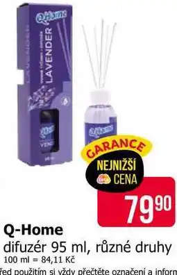Teta Q-Home difuzér 95 ml, různé druhy nabídka