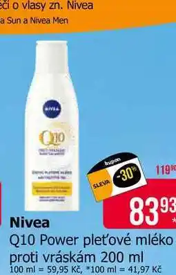 Teta Nivea Q10 Power pleťové mléko proti vráskám 200 ml nabídka