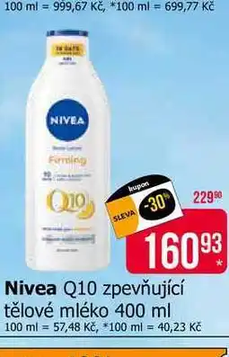 Teta Nivea Q10 zpevňující tělové mléko 400 ml nabídka