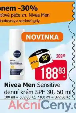 Teta Nivea Men Sensitive denní krém SPF 30, 50 ml nabídka