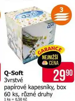 Teta Q-Soft 3vrstvé papírové kapesníky, box 60 ks, různé druhy nabídka