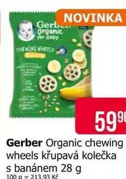 Teta Gerber Organic chewing wheels křupavá kolečka s banánem 28 g nabídka