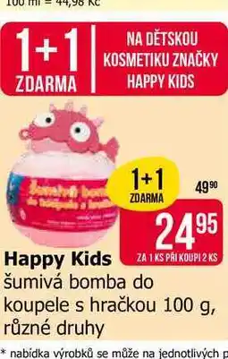 Teta Happy Kids šumivá bomba do koupele s hračkou 100 g, různé druhy nabídka