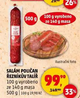Penny Market SALÁM POLIČAN ŘEZNÍKŮV TALÍŘ, 100 g nabídka