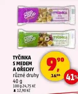 Penny Market TYČINKA S MEDEM A OŘECHY různé druhy, 40 g nabídka