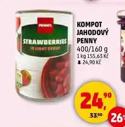 Penny Market KOMPOT JAHODOVÝ STRAWBERRIES PENNY, 400/160 g nabídka