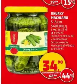 Penny Market OKURKY MACHLAND 5-8 cm, 540/300 g nabídka